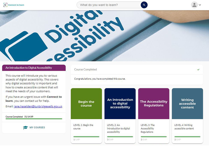 Screengrab of the Introduction to Digital Accessibility course